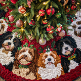 Bernedoodle Spirito di Natale Copri Base per Albero di Natale Trapuntato