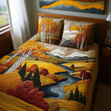 Set di Biancheria da Letto Trapuntata 3 Pezzi Bagliore di Birch del Tramonto