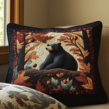 Fascino Vintage dell'Orso Nero d'Autunno Federa Trapuntata