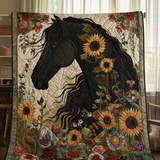Fascino del Cavallo Nero Coperta Trapuntata