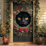 Gatto Nero Magia di Natale Copriporta Trapuntato