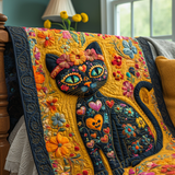Gatto Nero del Dia de los Muertos Coperta Trapuntata