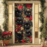Gatto Nero Incanto di Natale Copriporta Trapuntato