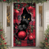 Gatto Nero Sussurro d'Inverno Copriporta Trapuntato