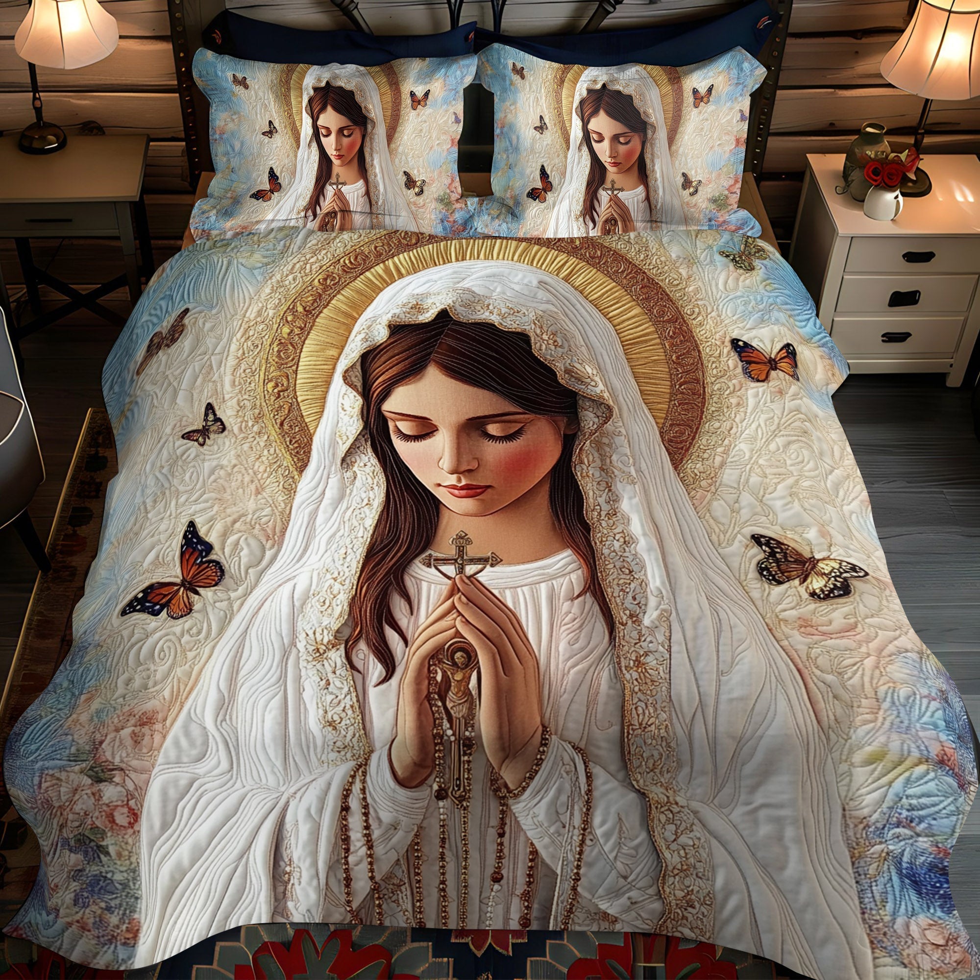 Set di Biancheria da Letto Trapuntata 3 Pezzi Splendore Benedetto