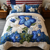 Flower 3-Piece Quilted Bedding Set NCU0VT169