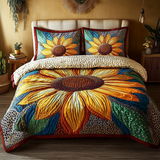 Set di Biancheria da Letto Trapuntata 3 Pezzi Fioritura Luminoso