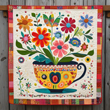Tazza Fiorita Coperta Trapuntata