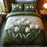 Set di Biancheria da Letto Trapuntata 3 Pezzi Fioritura Sentiero