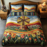 Set di Biancheria da Letto Trapuntata 3 Pezzi Fioritura Sentiero