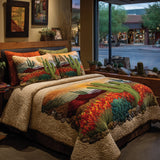 Set di Biancheria da Letto Trapuntata 3 Pezzi Cactus Fiorente