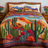 Set di Biancheria da Letto Trapuntata 3 Pezzi Cactus Fiorente