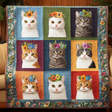Gatti in Fiore Coperta Trapuntata