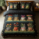 Set di Biancheria da Letto Trapuntata 3 Pezzi Fioritura di Cups