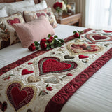 Cuori Fioriti Runner da Letto Trapuntato