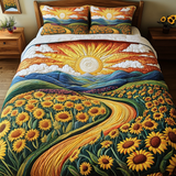 Set di Biancheria da Letto Trapuntata 3 Pezzi Raggi Fiorenti