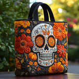 Teschio di Zucchero in Fiore Borsa Tote Trapuntata