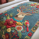 Cervo del Canto Fiorito Runner da Letto Trapuntato