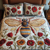 Set di Biancheria da Letto Trapuntata 3 Pezzi Ape del Fiore