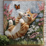 Gatto tra i Fiori Coperta Trapuntata