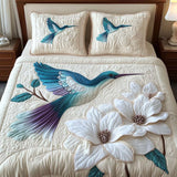 Set di Biancheria da Letto Trapuntata 3 Pezzi Volo del Fiore
