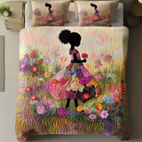 Black Girls 3-Piece Quilted Bedding Set NCU0VT192
