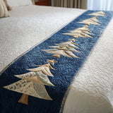 Natale Blu Runner da Letto Trapuntato