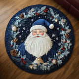 Fascino di Babbo Natale Blu Tappeto Rotondo