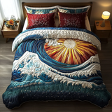 Set di Biancheria da Letto Trapuntata 3 Pezzi Blu Surge
