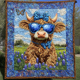 Muggito in Stile Lupino Azzurro Coperta Trapuntata