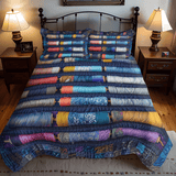 Set di Biancheria da Letto Trapuntata 3 Pezzi Bluish Spools