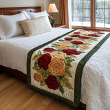 Fioritura Rosata Runner da Letto Trapuntato