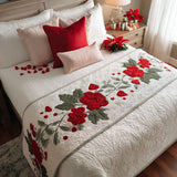 Cuori Rosati Tenui Runner da Letto Trapuntato