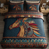Set di Biancheria da Letto Trapuntata 3 Pezzi Cavallo Boho