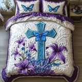 Set di Biancheria da Letto Trapuntata 3 Pezzi Croce Audace