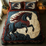 Set di Biancheria da Letto Trapuntata 3 Pezzi Cavallo Audace