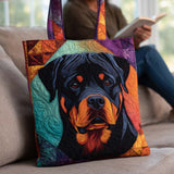 Sguardo Audace del Rottweiler Borsa Tote Trapuntata