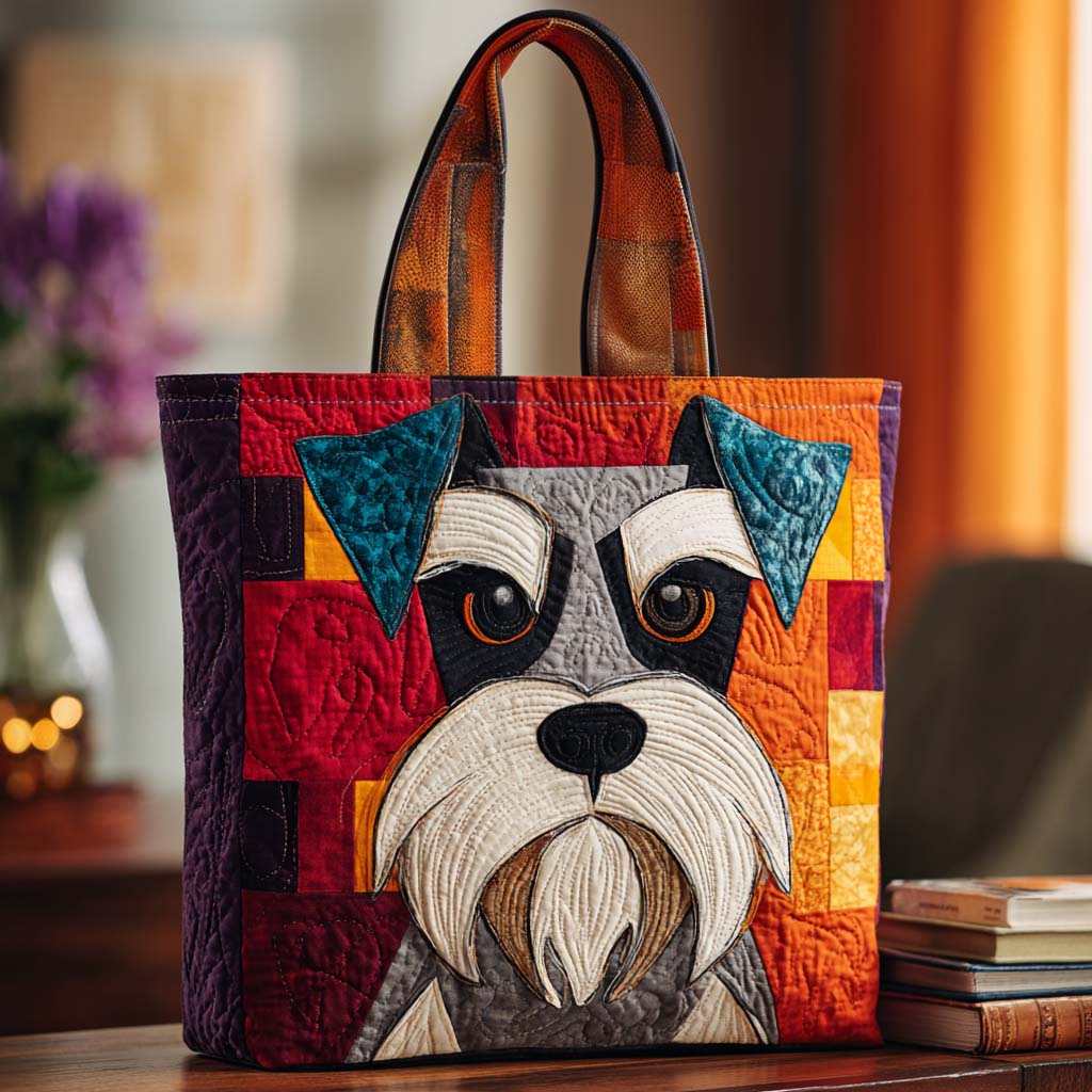 Schnauzer Borsa Tote Trapuntata