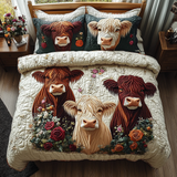 Highland Cow 3-Piece Quilted Bedding Set NCU0VT129