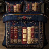 Set di Biancheria da Letto Trapuntata 3 Pezzi Rifugio del Libro