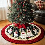Natale del Border Collie Copri Base per Albero di Natale Trapuntato