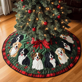 Noël del Border Collie Copri Base per Albero di Natale Trapuntato