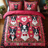 Set di Biancheria da Letto Trapuntata 3 Pezzi Fascino di Boston del Terrier