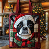 Boston Terrier di Babbo Natale Borsa Tote Trapuntata