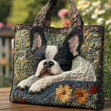 Boston Terrier Borsa Tote Trapuntata