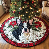 Boston Terrier Spirito di Natale Copri Base per Albero di Natale Trapuntato