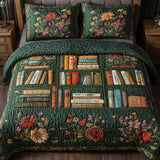Set di Biancheria da Letto Trapuntata 3 Pezzi Sogno Botanico della Biblioteca