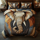 Set di Biancheria da Letto Trapuntata 3 Pezzi Elefante Coraggioso
