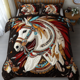 Set di Biancheria da Letto Trapuntata 3 Pezzi Cavallo Coraggioso