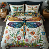 Set di Biancheria da Letto Trapuntata 3 Pezzi Libellula Luminosa